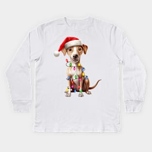 Christmas Italian Greyhound Kids Long Sleeve T-Shirt